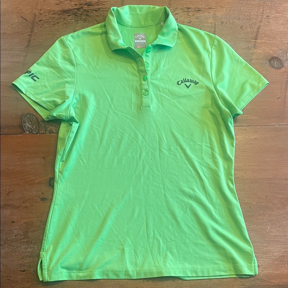 Callaway Women's Polo Shirt in Lime Green size S
